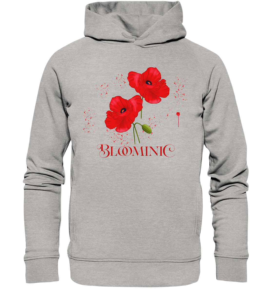 Fashion Hoodie Mohnblumen in grau Bloominic