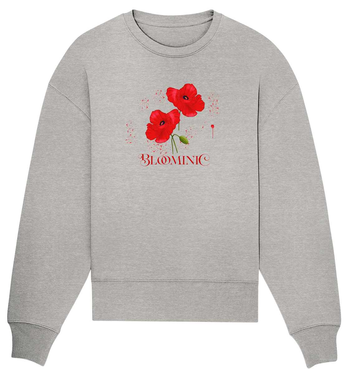 Mohnblumen Oversize Sweatshirt Mohnblumen in grau von Bloominic