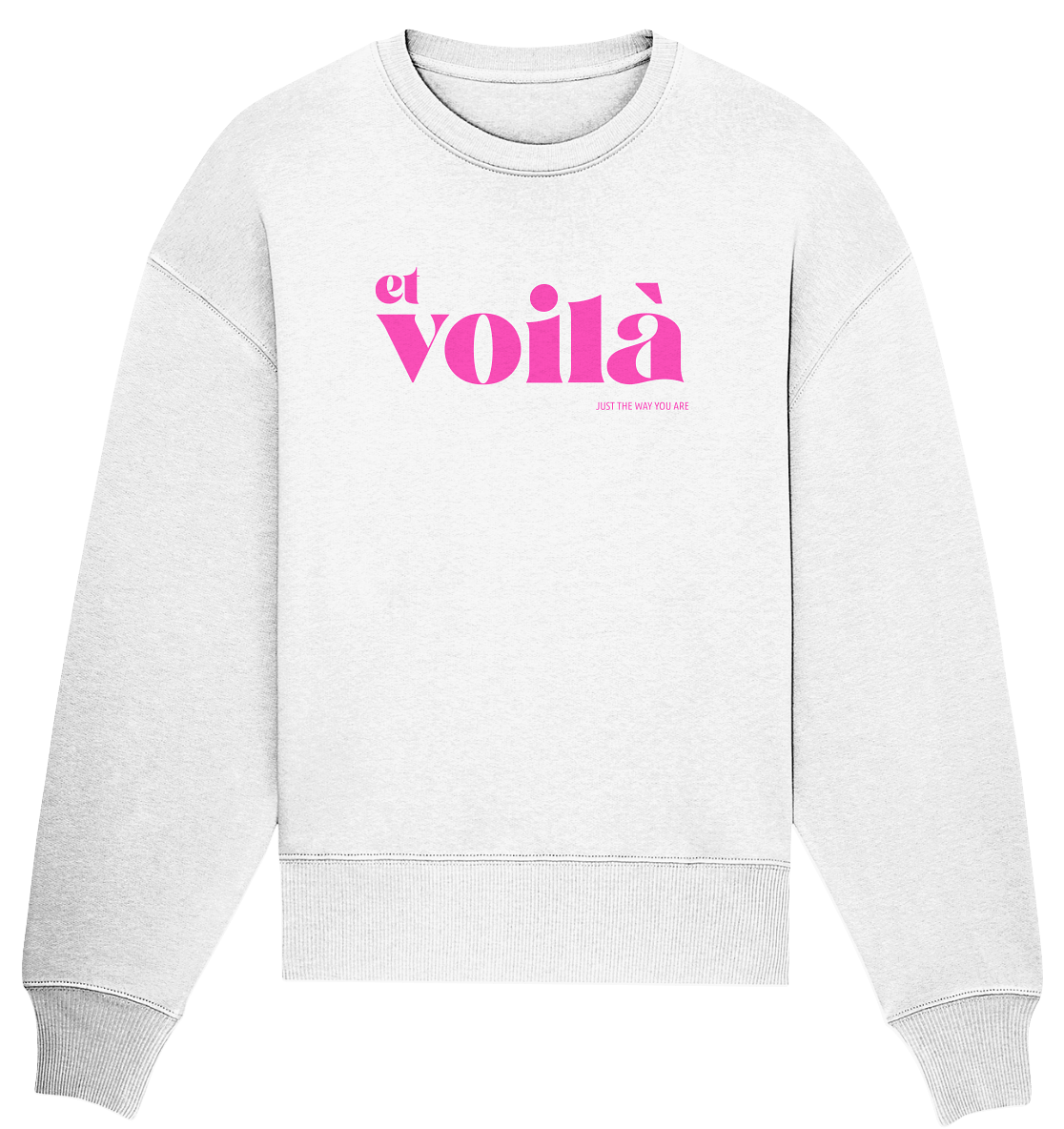 Et voilà Statement Oversize Pullover Beschriftung in Pink