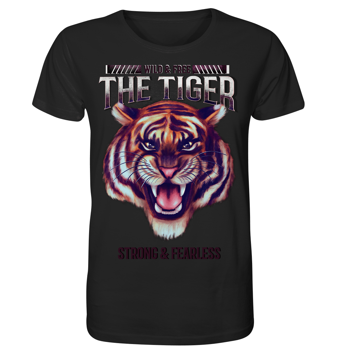 Tiger Herren Shirt in schwarz mit Tiger Print von BLOOMINIC