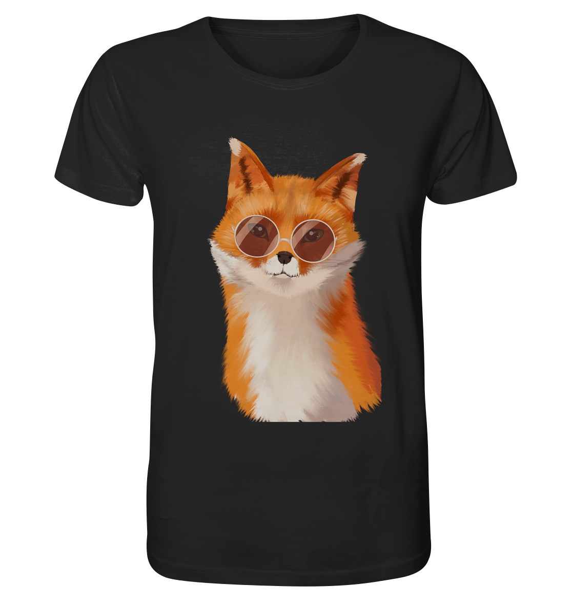 Herren T-Shirt "Fuchs" in schwarz mit Fuchs Print