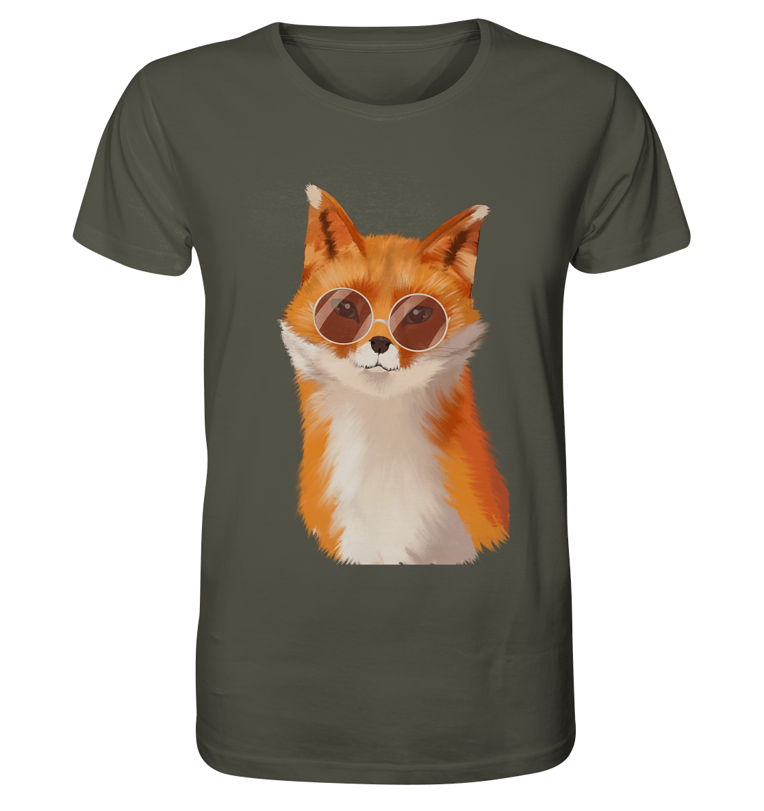 fuchs T-Shirt mit handgezeichneten Fuchs Zeichnung 2D von BLOOMINIC