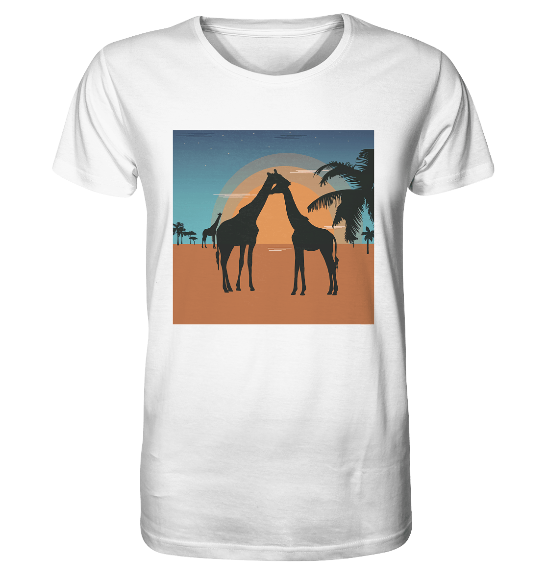 Herren T-Shirt mit Giraffen Design in weiß