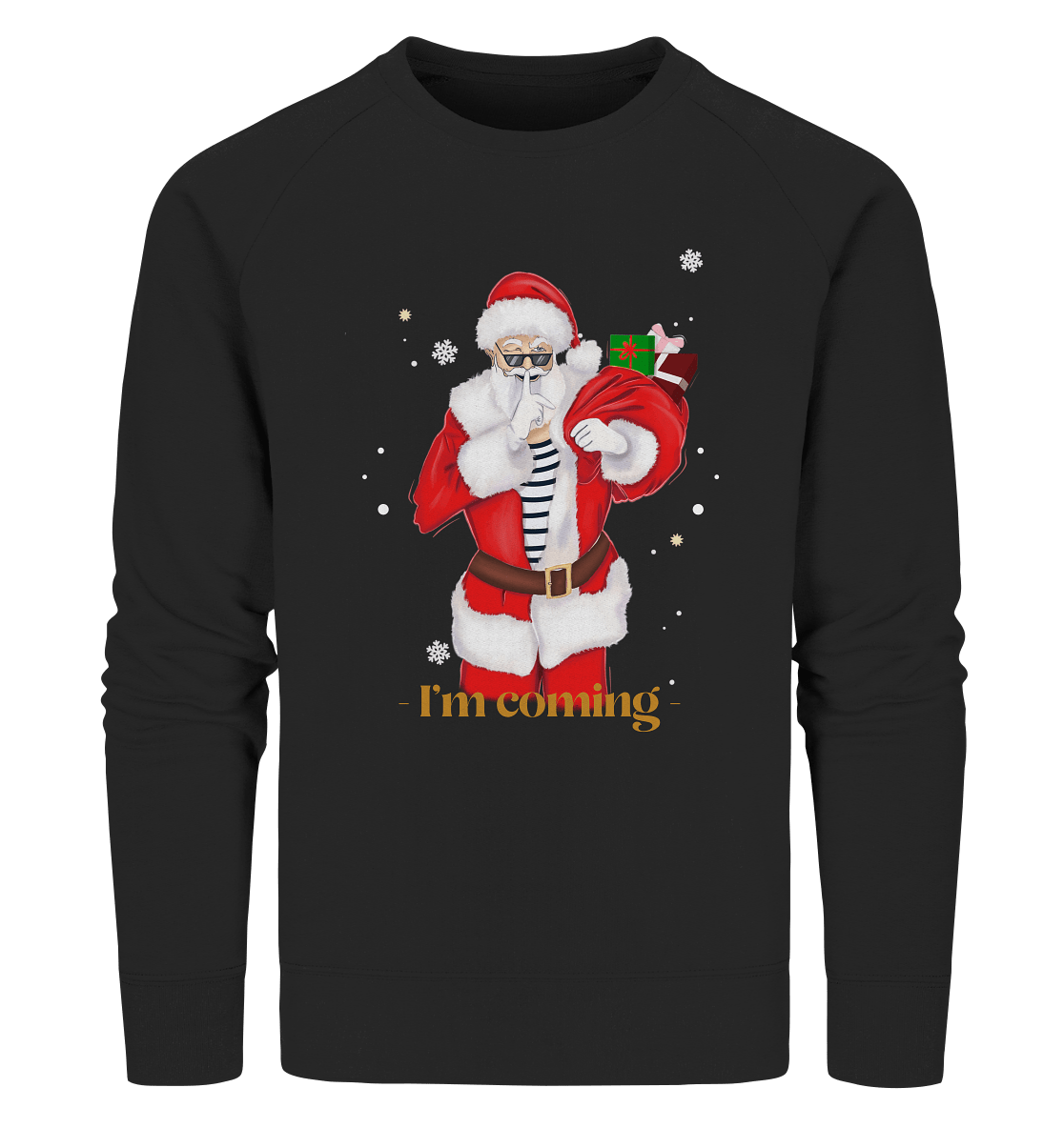 Herren Sweatshirt mit Weihnachtsmann I'm coming