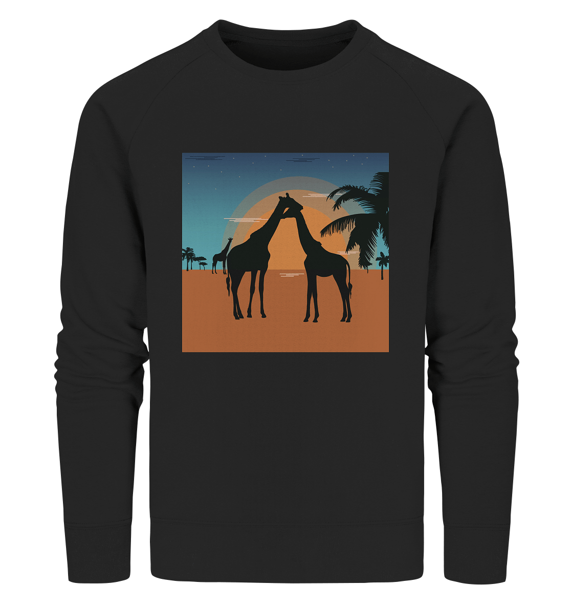 Giraffen Herren Sweatshirt scharz