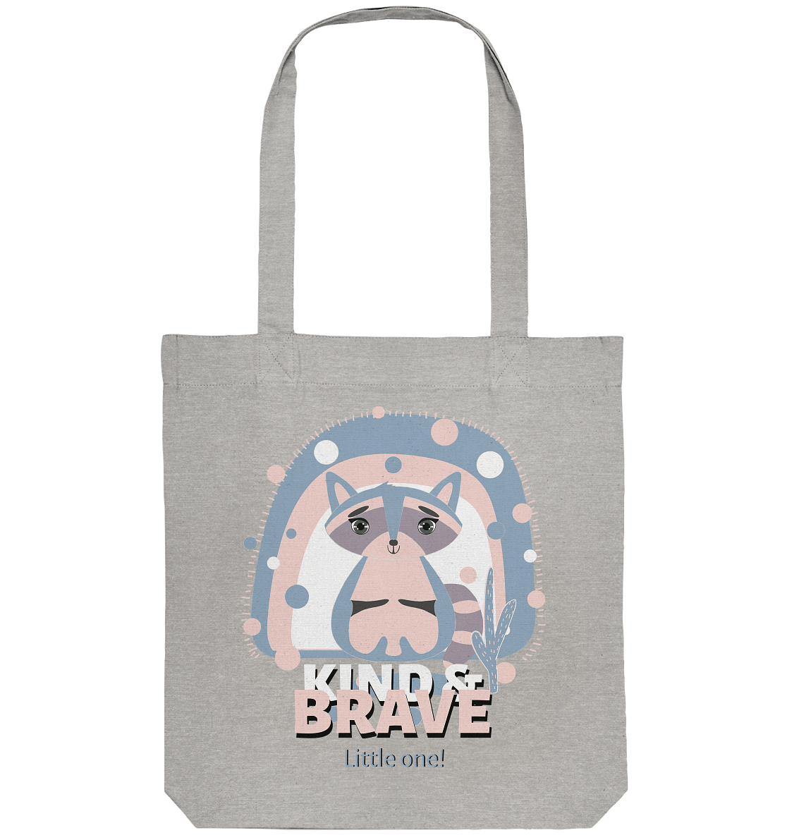 Waschbär Stofftasche Tote-Bag in grau mit niedlichen Waschbär Muster von BLOOMINIC Kind & Brave Little One!
