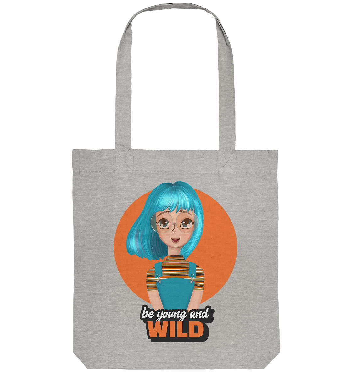 Cartoon türkis  forever young Stofftasche Tote Bag Cartoon Girl türkis