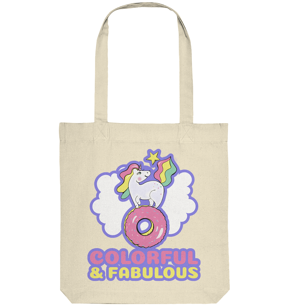 Einhorn Tasche Tote-Bag Colorful & Fabulous mit bunten Einhorn