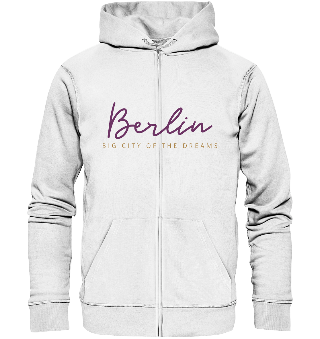 Zipper Jacke in weiß  mit Berlin Big City of the Dreams