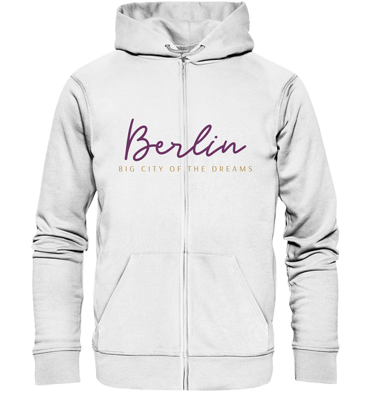 Zipper Jacke in weiß  mit Berlin Big City of the Dreams