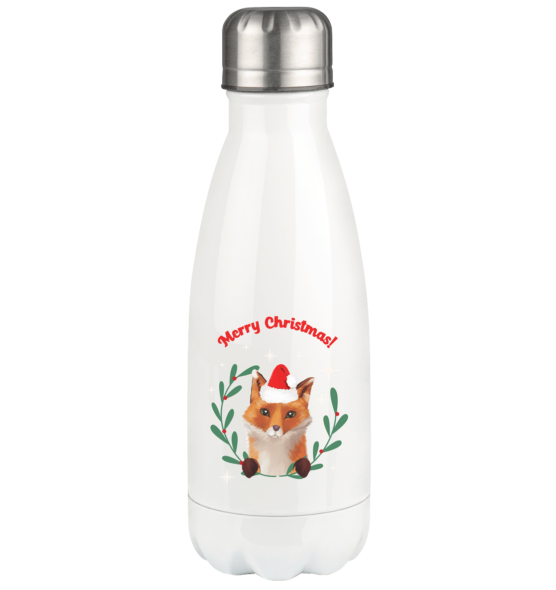 Thermoflasche 350ml Fuchs mit Weihnachtsmütze