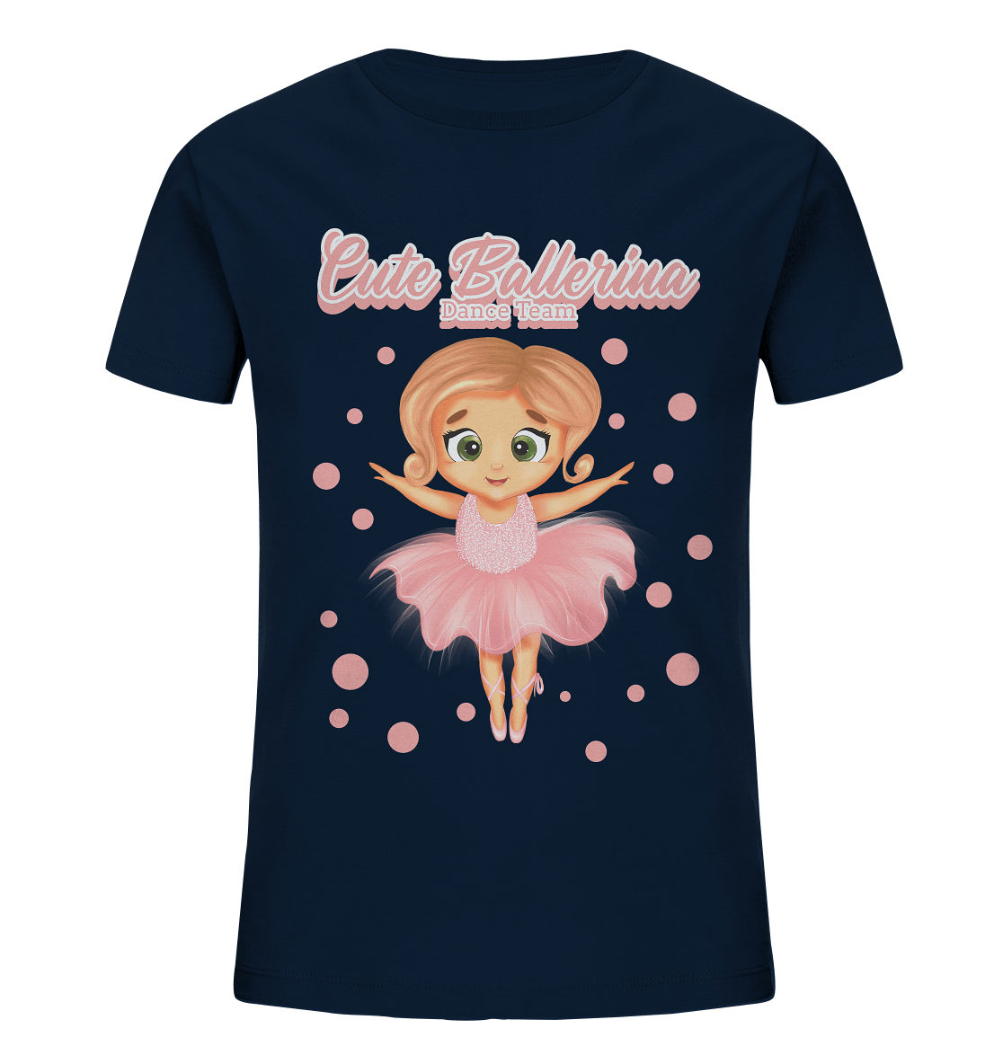Ballerina Kinder Shirt mit niedlichen kleinen Ballerina im rosa Kleidchen Front Print von BLOOMINIC
