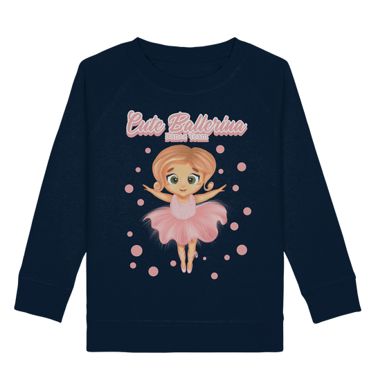 BALLERINA CARTOON Mädchen Sweatshirt mit handgezeichneten Ballerina Cartoon DANCE TEAM in dunkel blau