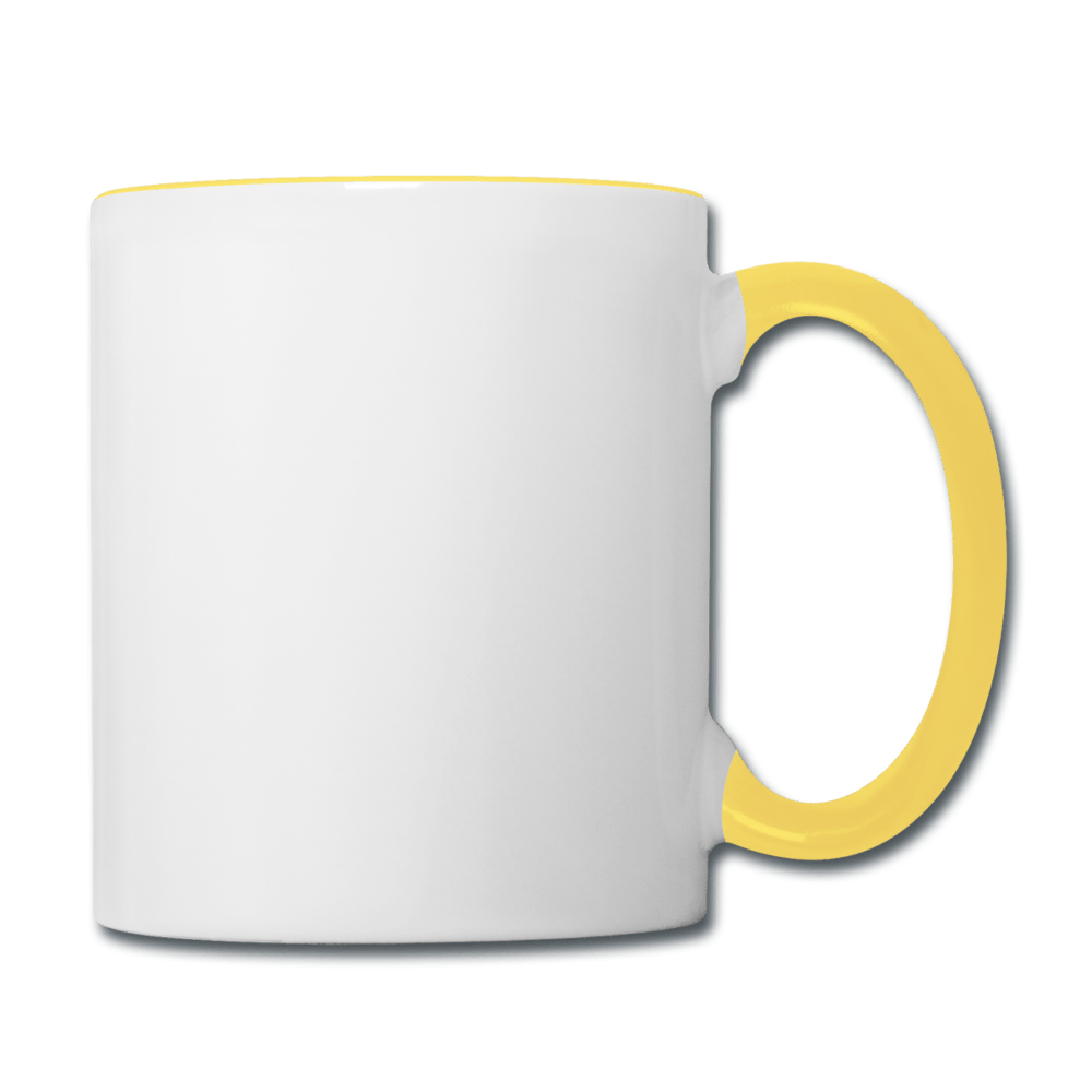 Zweifarbige Tasse Personalisierbar - Weiß/Gelb Tasse bedrucken