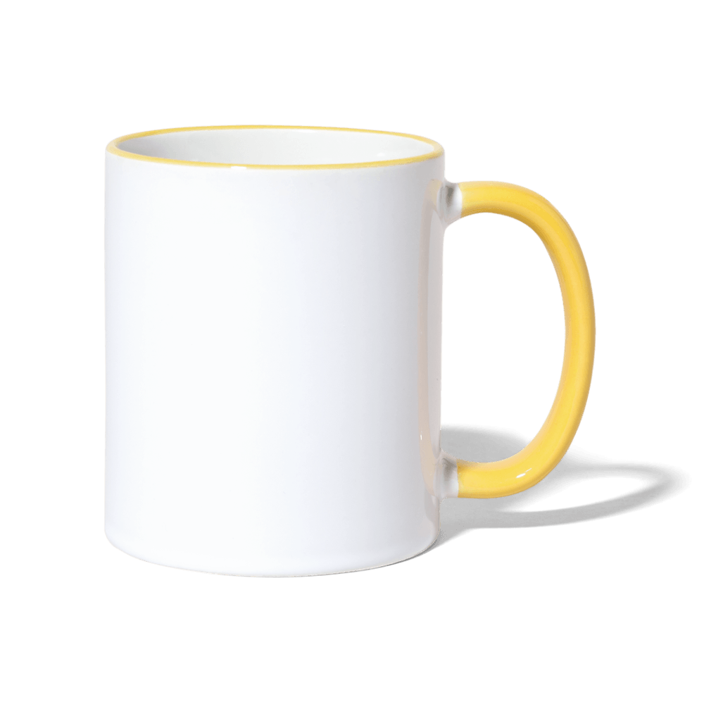 Zweifarbige Tasse Personalisierbar - Weiß/Gelb