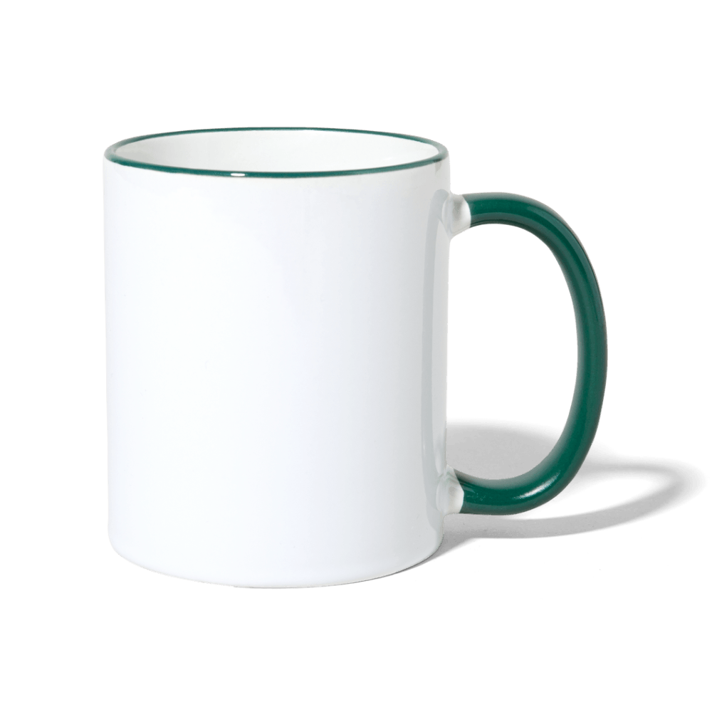 Zweifarbige Tasse Personalisierbar - Weiß/Dunkelgrün
