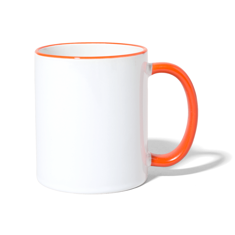 Zweifarbige Tasse Personalisierbar - Weiß/Orange