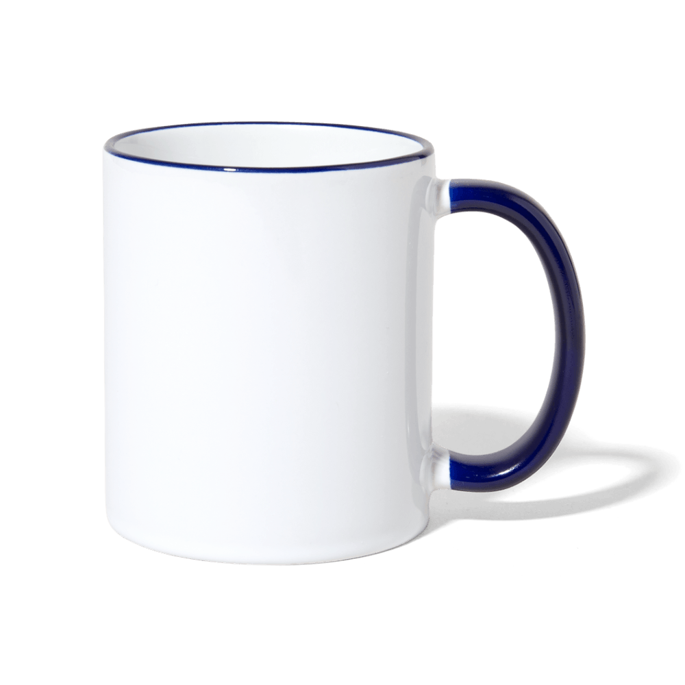 Zweifarbige Tasse Personalisierbar - Weiß/Kobaltblau