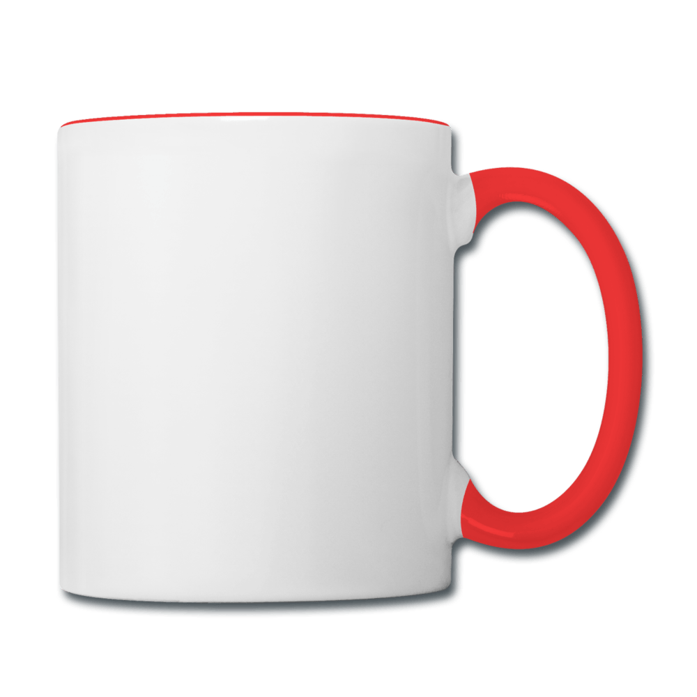 Zweifarbige Tasse Personalisierbar - Weiß/Rot