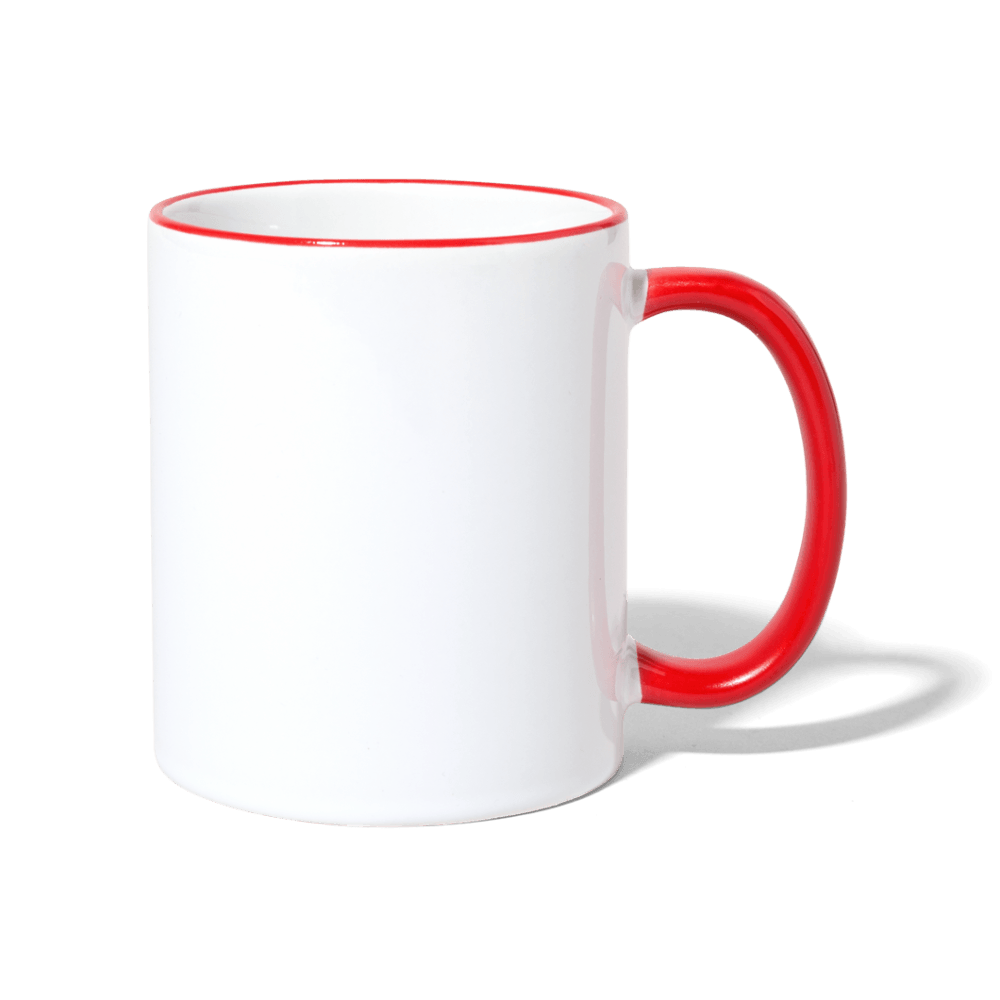 Zweifarbige Tasse Personalisierbar - Weiß/Rot