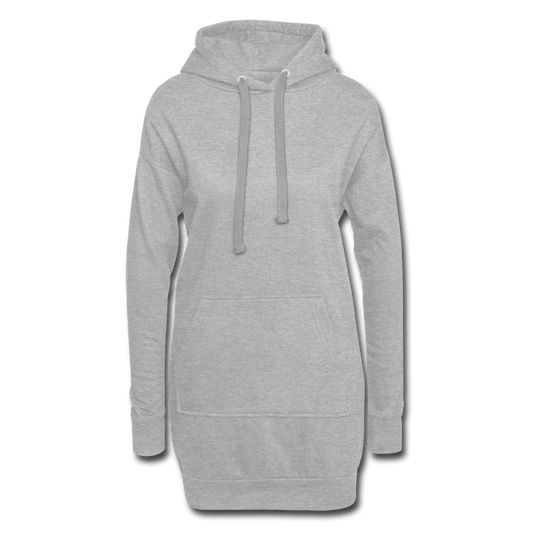 Damen Hoodie Kleid Personaliesierbar - Grau meliert