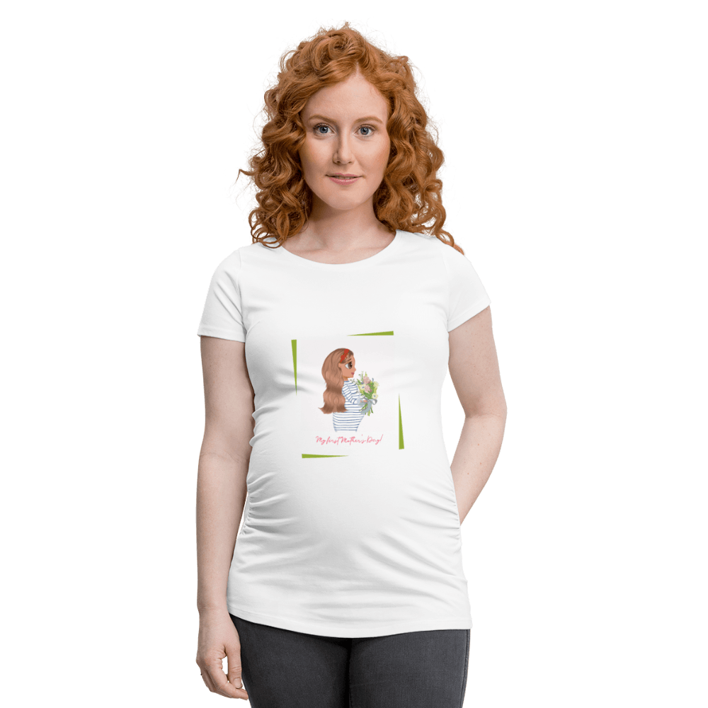 Frauen Schwangerschafts-T-Shirt - Weiß Cartoon 