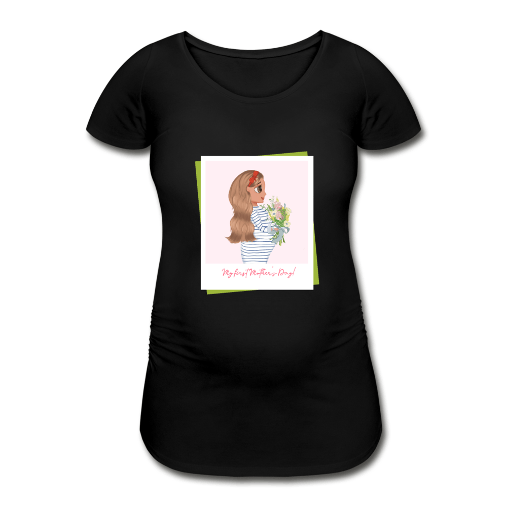 Frauen Schwangerschafts-T-Shirt - Schwarz witzige Cartoon Designs für schwangere Mama
