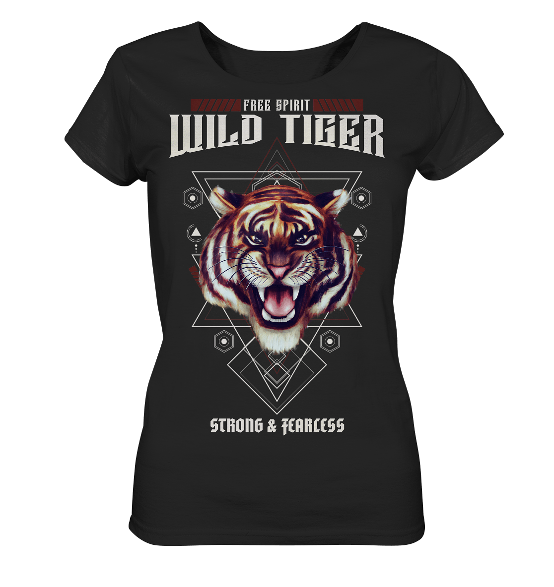 Tiger Damen T-Shirt mit Tiger Muster von BLOOMINIC Tiger Shirt in Schwarz